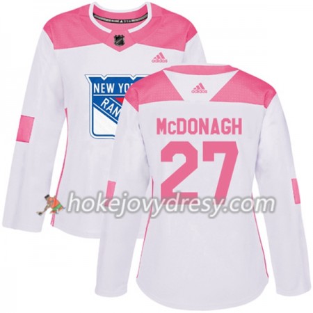 Dámské Hokejový Dres New York Rangers Ryan McDonagh 27 Bílá 2017-2018 Adidas Růžová Fashion Authentic